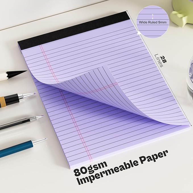 2 Pack Legal Pads 8.5 x 11 Pink Note Pads 8.5 x 11 Purple Notepad 8.5 x 11 - Image 4