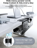 NODOCA No Drill Under Desk Cable Management Tray, Punch-Free Clamp on, Metal - Image 3
