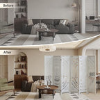 ALeesing 6 Panel Wood Room Divider Fully Assembled, Decorative Room Dividers - Image 6
