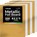 Hygloss Metallic Cardstock Sheets – 200 Shiny Gold & Silver Sheets, 8.5” x 11”