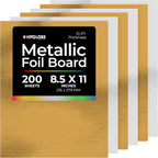 Hygloss Metallic Cardstock Sheets – 200 Shiny Gold & Silver Sheets, 8.5” x 11”