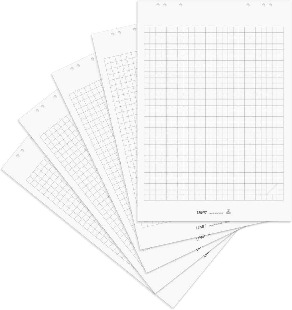 Limit Flip Chart Paper - White - 20 Sheets per Pad - 70gsm - Pack of 5
