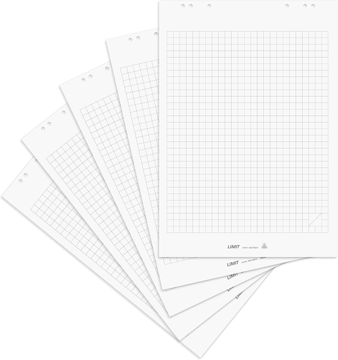 Limit Flip Chart Paper - White - 20 Sheets per Pad - 70gsm - Pack of 5