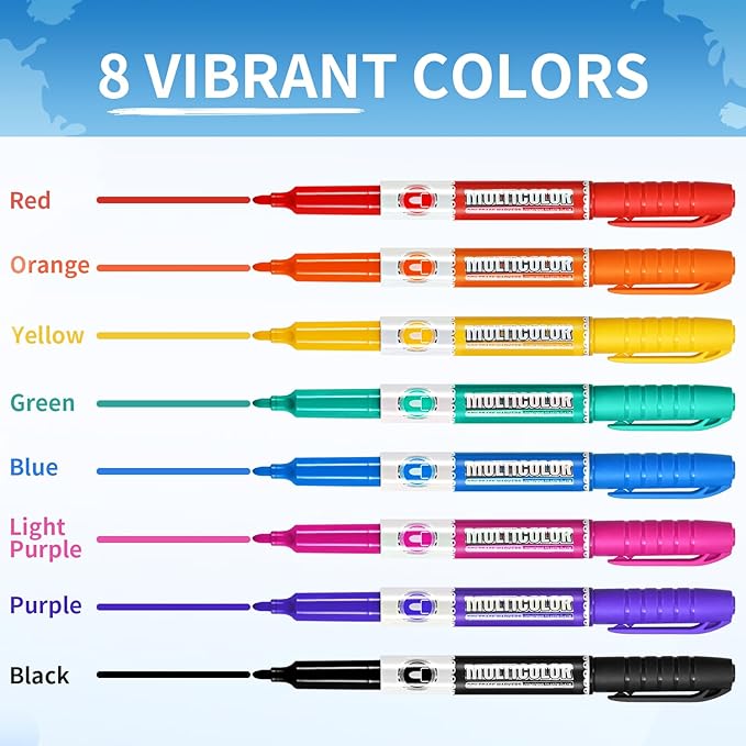 Dry Erase Markers, Fine Tip Whiteboard Marker, Low Odor Dry Marker, Fine Point - Image 3