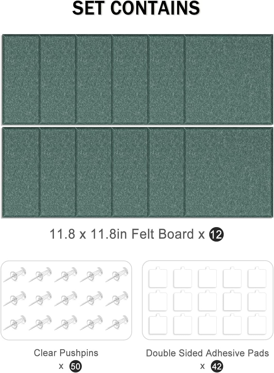 Hsurbtra Large Cork Board for Wall 47 x 36 Inch, 12 Pack Felt Bulletin Notice...