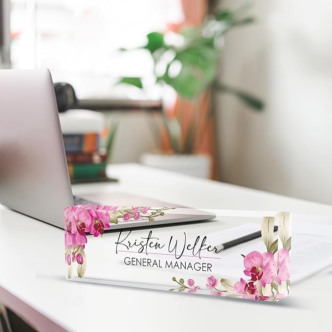 Personalized Name Plate for Desk, Custom Desk Name Plate, Acrylic Name Plate - Image 4