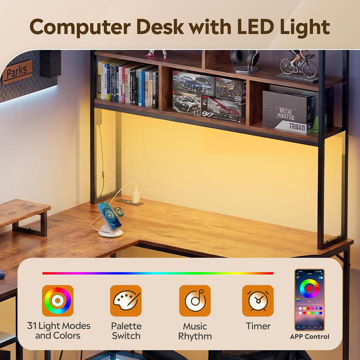 DEVAISE 60 Inch L Shaped Gaming Desk with Drawers and Storage, Corner Desk wi...