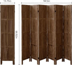 Leesinwing Wood Room Divider 6 Panel Folding Privacy Screen, Classic 5.6Ft - Image 5