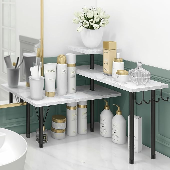 Homode Bathroom Counter Corner Shelf, 3 Tier Kitchen Countertop Organizer - Image 3