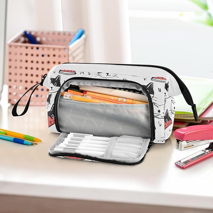 Bolaz Big Capacity Pencil Pen Case Pouch Bag School College Office Organizer - Image 6