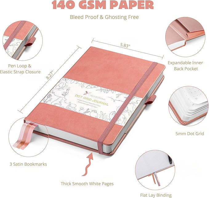 Bullet Dotted Journal – 140gsm Bleed Proof Thick White Paper – 200 Numbered Dot - Image 3