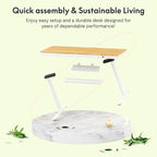 FLEXISPOT Q8 55" Bamboo Standing Desk, Dual Motor 3 Stages Adjustable Height - Image 3
