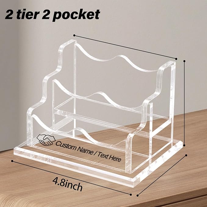 HJX Custom Business Card Holder Desk-Personalized Engraved Wooden Business Card - Image 8