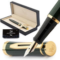 Wordsworth & Black Fountain Pen Set, 18K Gilded Broad Nib, Includes 24 Pack Ink by WordsworthBlack