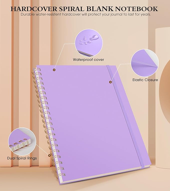Blank Spiral Notebook Journal 8.5” x 11”, A4 Large Sketch Book - Image 3