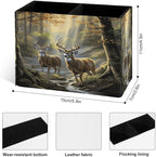 Famame Two Deer Autumn River Pencil Holder - Image 4