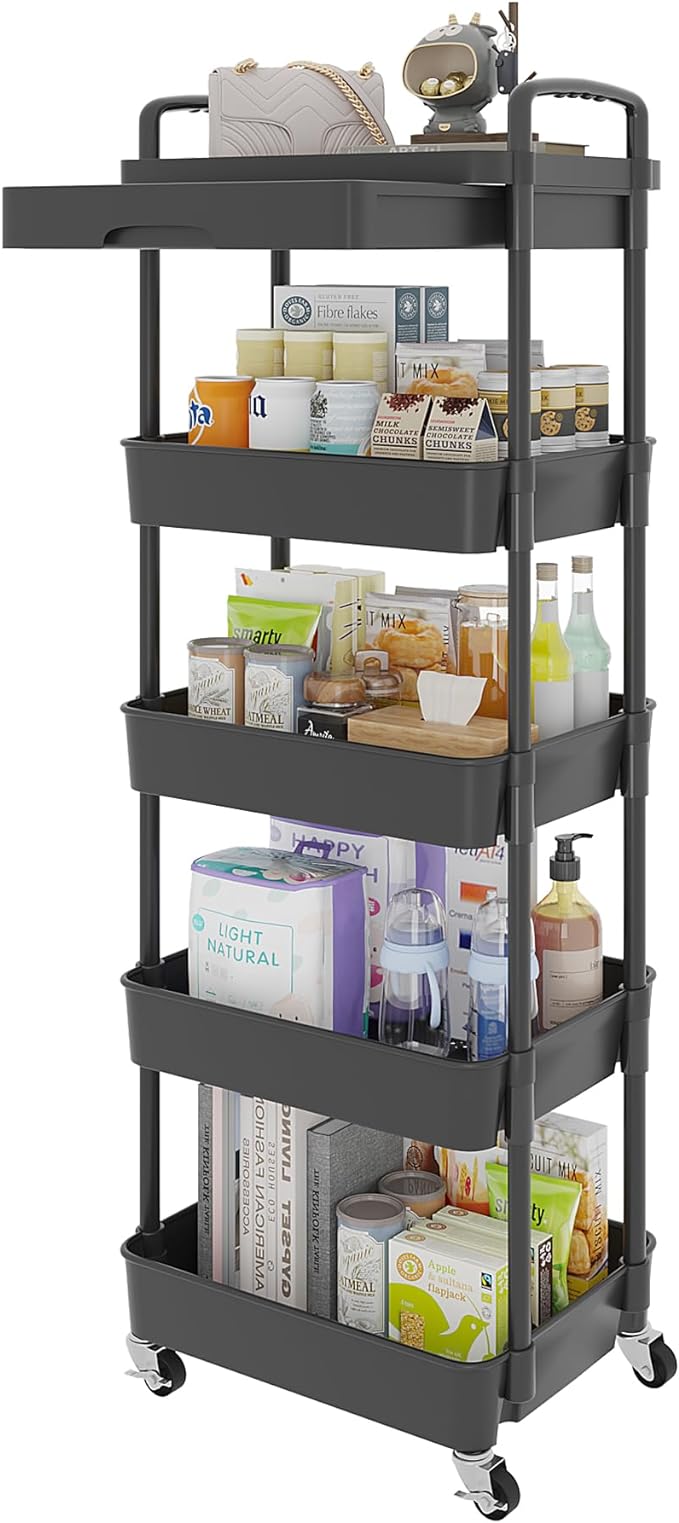 Calmootey 5-Tier Rolling Utility Cart by Calmootey