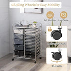 HAPPYGRILL 15-Drawer Rolling Cart, Storage Carts - Image 4
