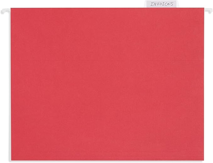 25 Blue Summit Supplies Red Hanging File Folders Letter Size – Durable 11pt - Image 6