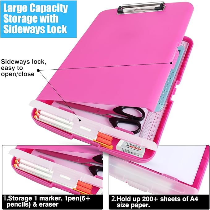 Plastic Clipboard with Storage, A4 Nursing Clipboard Folder with Pen Holder - Image 3