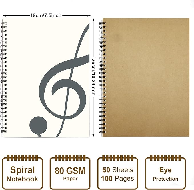 MAXCURY Blank Sheet Music Composition Manuscript Staff Paper Art Music Notebook - Image 2