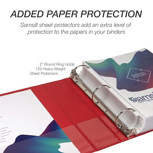 Samsill 2 Inch 3 Ring Binders, Made in USA, Economy Round Ring, 425 Sheet - Image 7