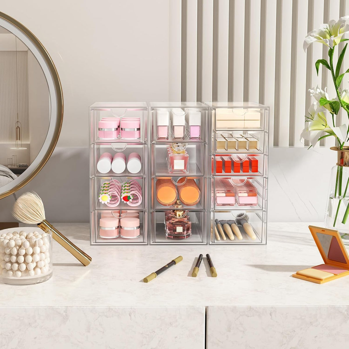 arstpeoe acrylic 13-drawer storage & makeup organizer for, main product view
