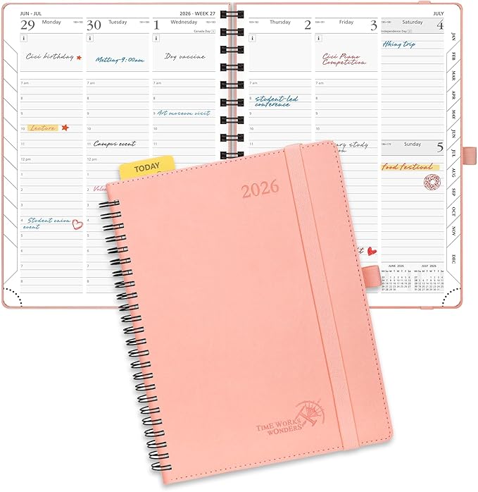 POPRUN 2026 Planner with Hourly Schedule, Vertical Layout by POPRUN