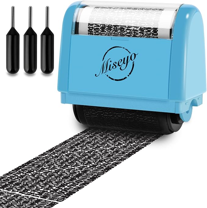 Miseyo Wide Identity Theft Protection Roller Stamp Set by Miseyo