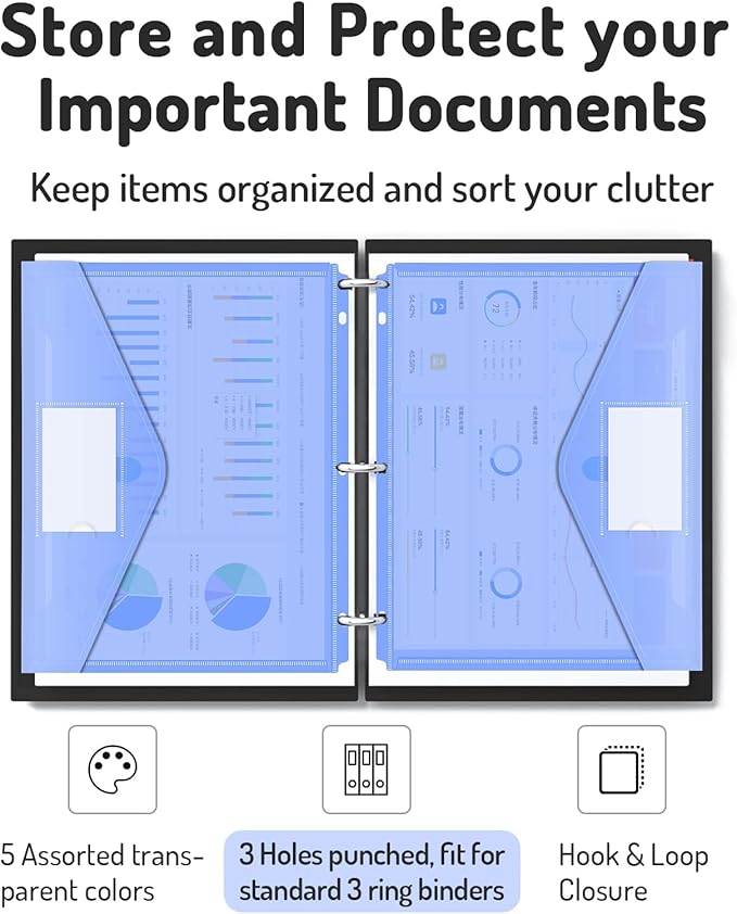 Forvencer Binder Pocket, 36 Pack Super Heavyweight Poly Binder Pocket - Image 2