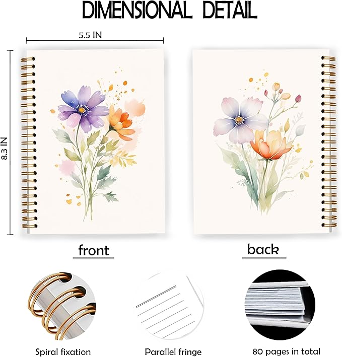 JWVK Vintage Wild Flower Botanical Plant Notebook 03, Rustic Spring Floral - Image 2