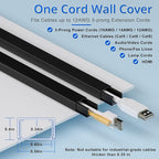 Cord Hider Wall for One Cord 136in, ZhiYo Cord Covers for Wires on Wall - Image 2