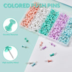 LincOficey 400pcs Push Pins, Colored Thumb Tacks - Image 4
