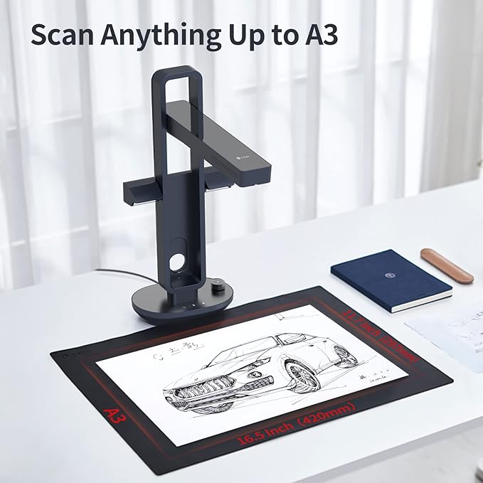 CZUR Aura Pro Book & Document Scanner, Capture A3 & A4, Auto-Flatten & Deskew - Image 6