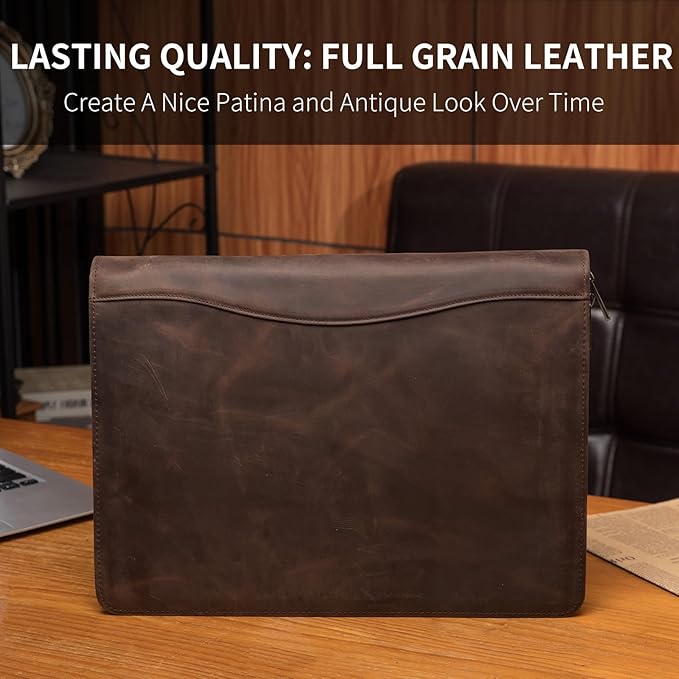Geslun Personalized Genuine Leather Portfolio, Legal Size 8.5 x 14 Pad Holder - Image 4