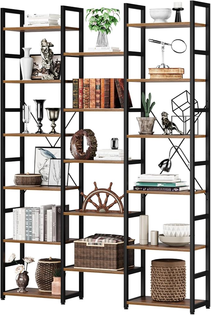 NUMENN 6-Tier Bookshelf Triple Column Bookcase - Image 4