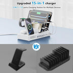 600w Charging Station for Multiple Devices, 15 in 1 Wireless Charger - Image 3