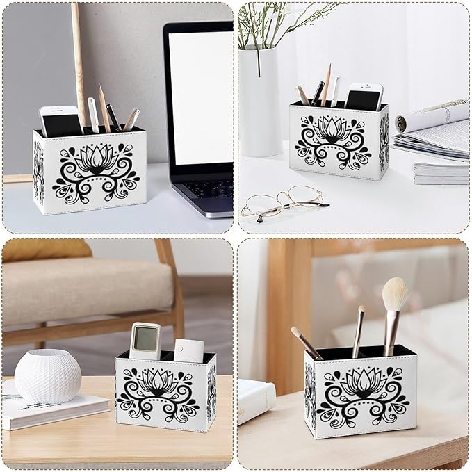 Famame Abstract Floral Ethnic Ornament Pencil Holder - Image 4