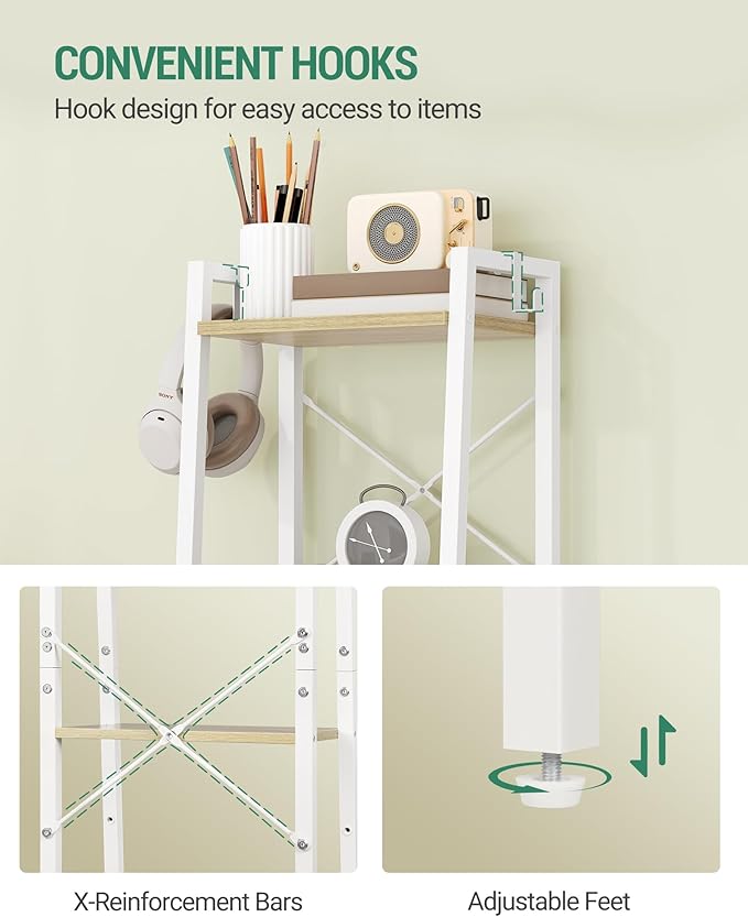 Hzuaneri Ladder Shelf, Bookshelf Bookcase, Freestanding Corner Storage Shelve - Image 7