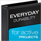 Cardinal Economy 3 Ring Binders, 2 Inch and 3 Inch, Black and White, Presentation View, Nonstick, PVC Free, 4 Pack Bundle (79522 + 00430)