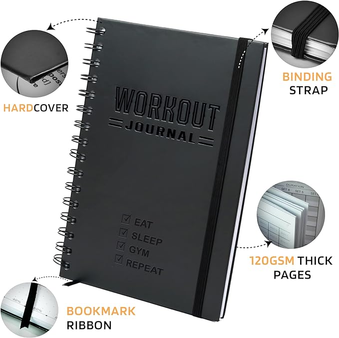 Nextnoid Hardcover Fitness Journal Workout Planner - Image 6