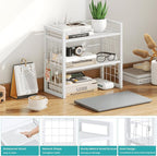 ELITEROO Desk Shelf Organizer, 2 Tier Wood Desktop Bookshelf Storage Rack - Image 4