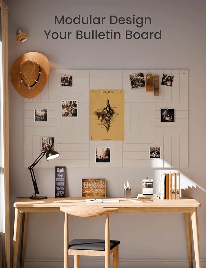 Fluxynara Felt Bulletin Board Tiles Large 48" x 36" Cork Board Alternative-12 - Image 5