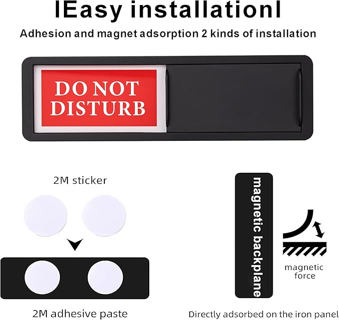 Do Not Disturb/Welcome Door Sign, Sliding Privacy Indicator Sign - Image 3