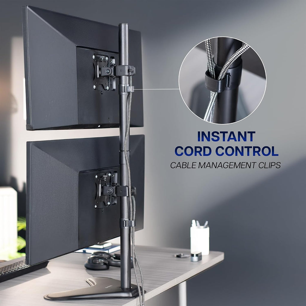 vivo dual monitor desk stand free-standing lcd mount, view 9