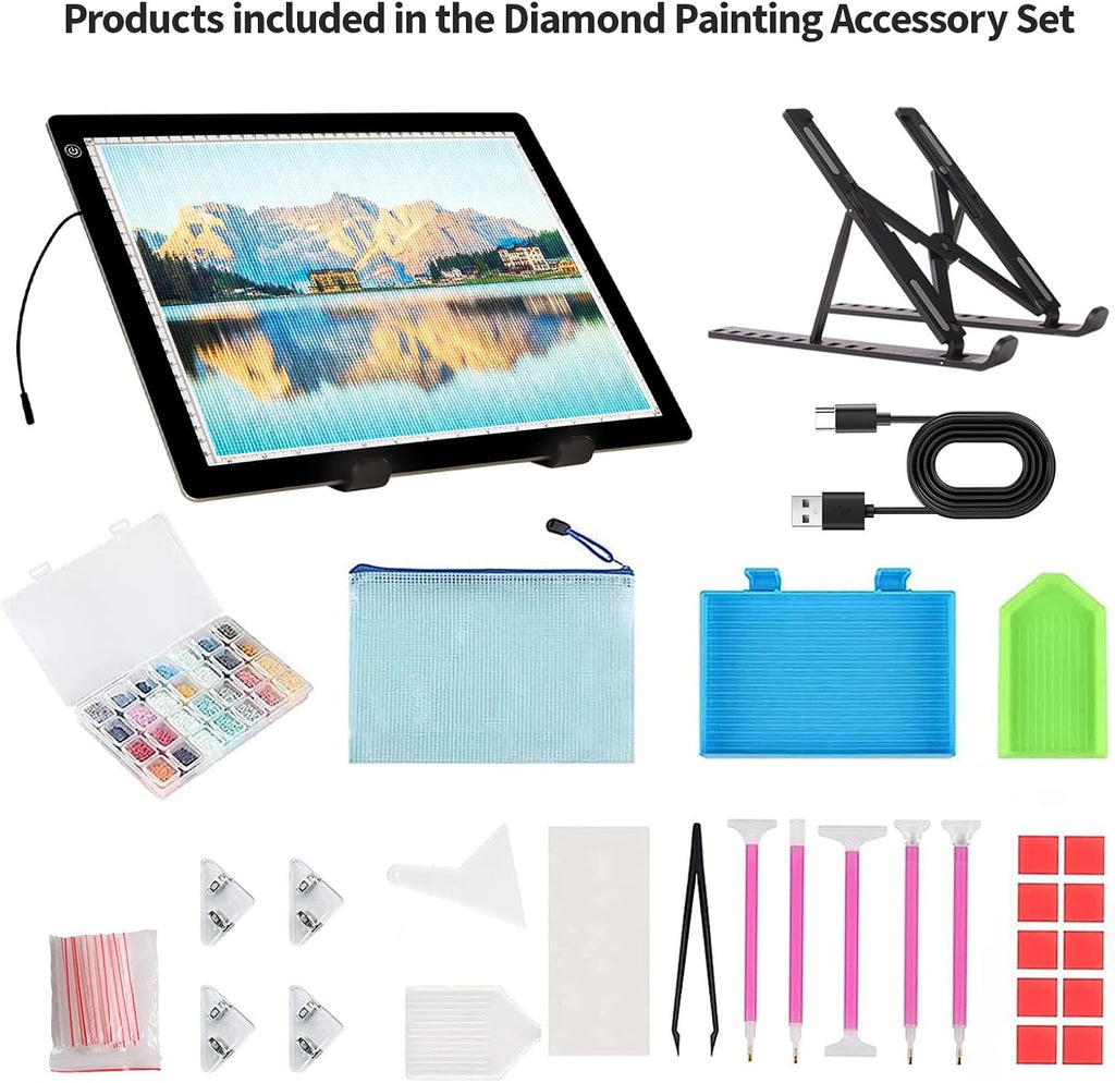 a4 light board for diamond painting - tracing, package contents