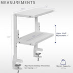 VIVO Clamp-on 13 inch Above or Below Desk 2-Tier Shelving Unit - Image 3