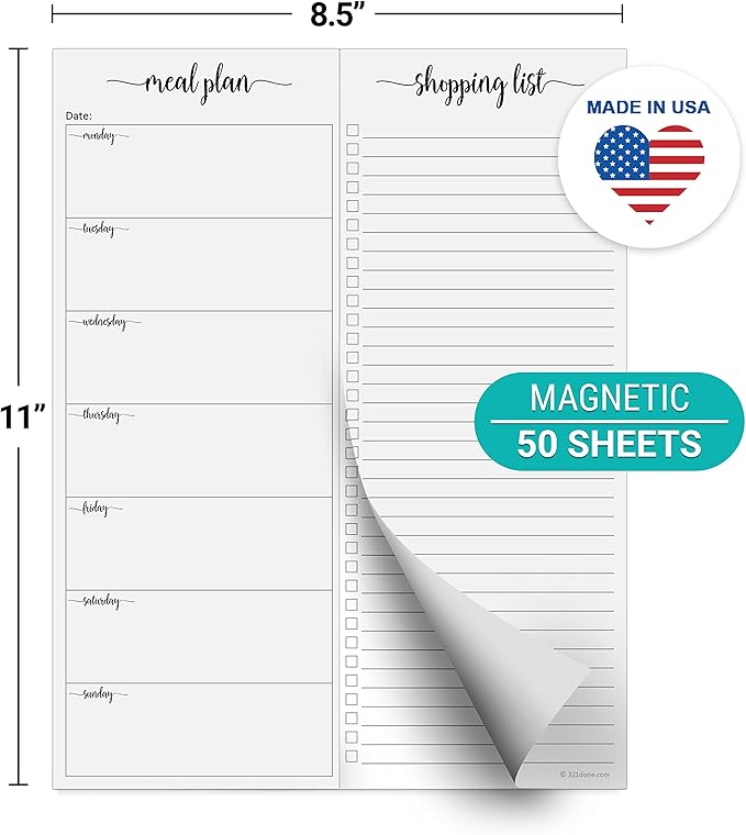 321Done Magnetic Meal Planning Notepad - Image 2