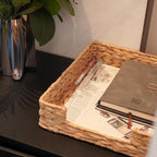Set of 2 Water Hyacinth Letter Tray - Image 5