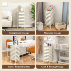 Giantex 10-Drawer Storage Cart w/Universal Wheel, Rolling Cart w/Handle - Image 8
